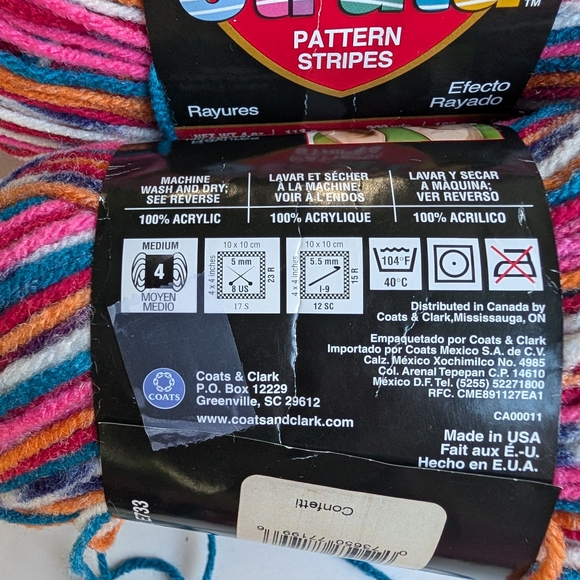 Red Heart Strata Multicolor Striping Yarn Craft Supplies Knit Crochet Confetti - Picture 5 of 10
